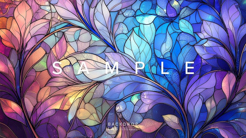 【背景セット】フローラル・ステンドグラスの彩り(10枚)