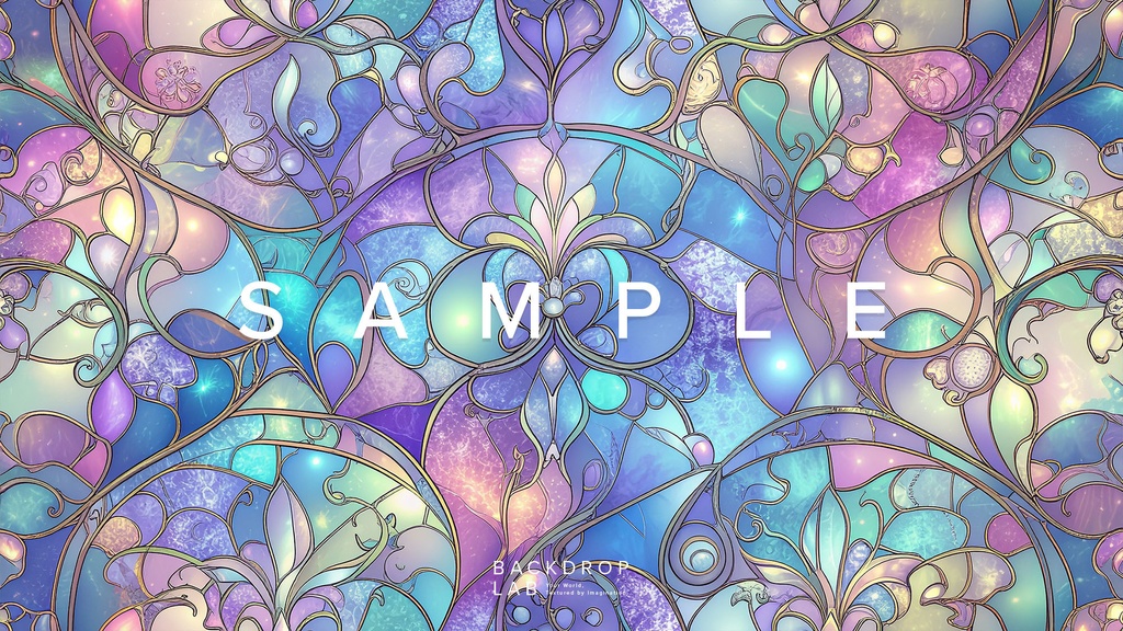 【背景セット】フローラル・ステンドグラスの彩り(10枚)