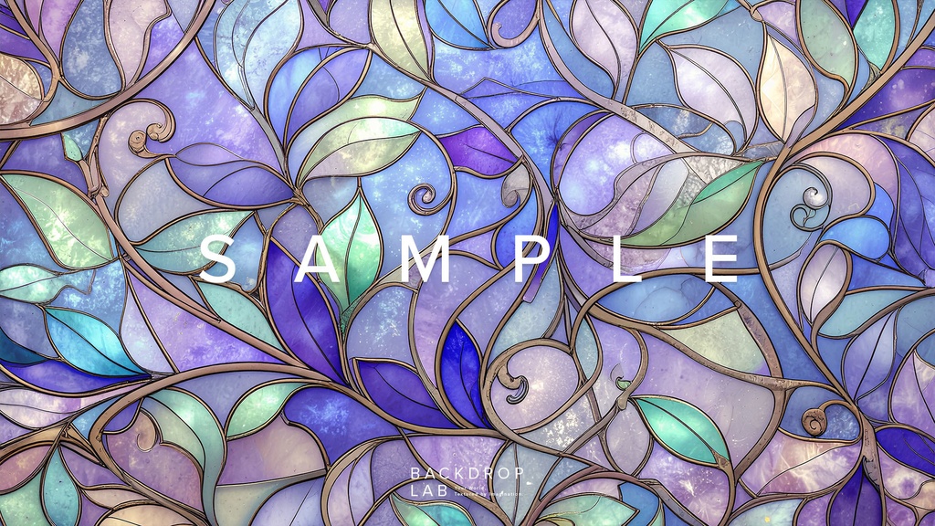 【背景セット】フローラル・ステンドグラスの彩り(10枚)