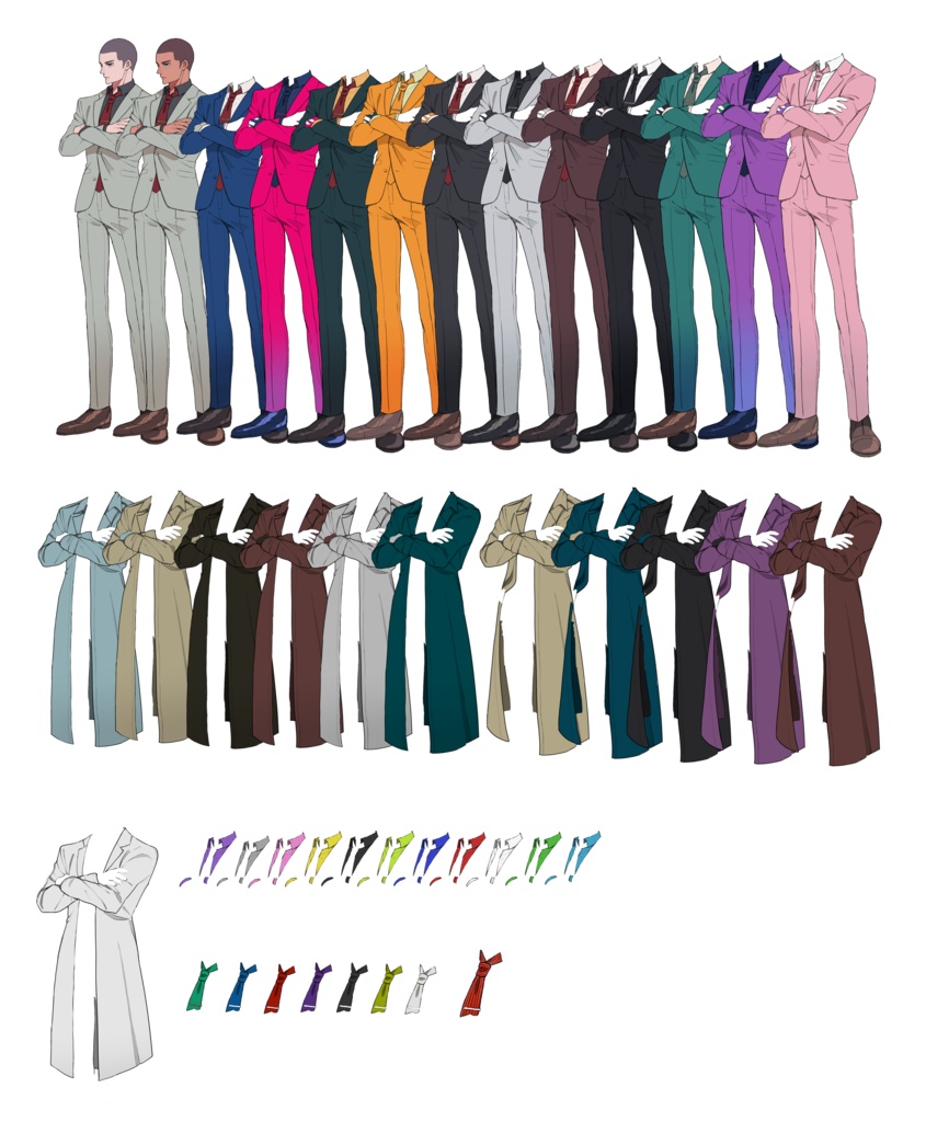 全身着せ替え立ち絵/スーツ/男性