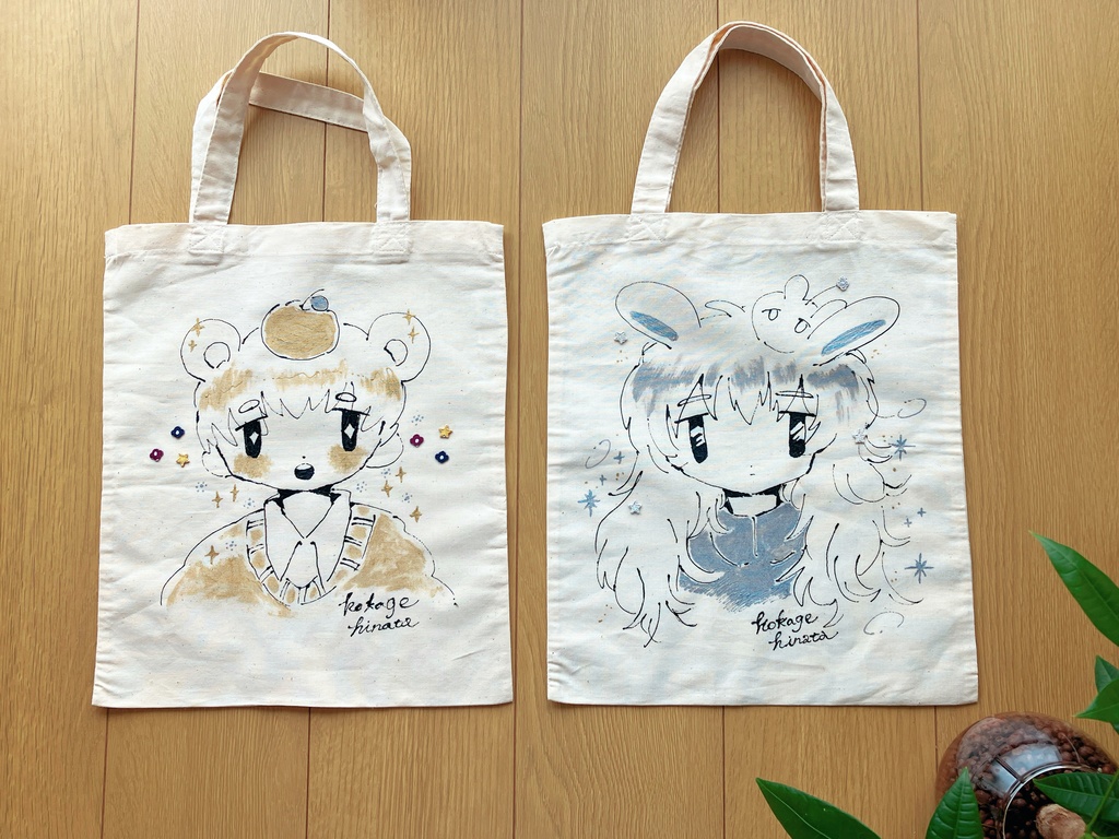 【手描きトートバッグ】KUMA &USA