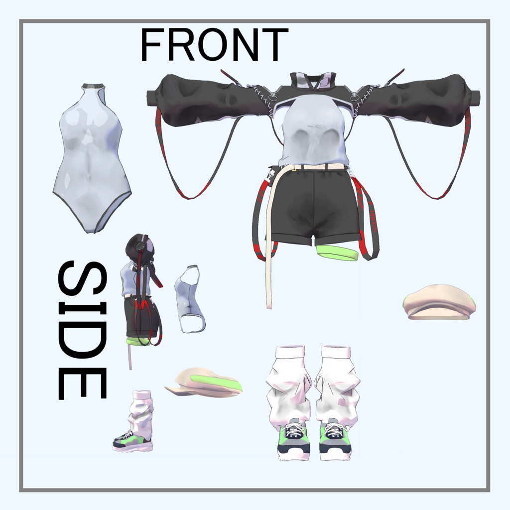 【VRChat】【3アバター対応衣装】zi zi zipper