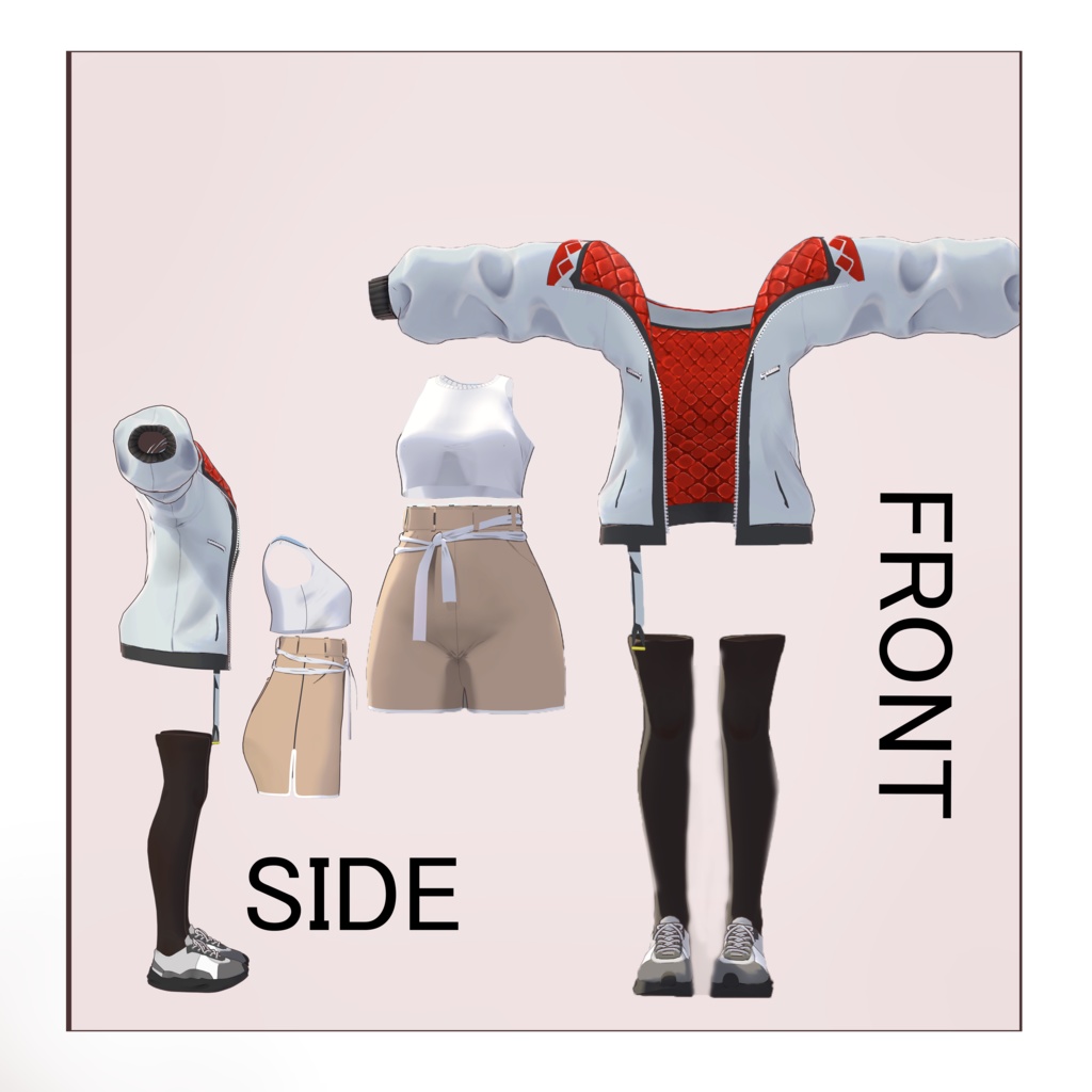 【VRChat】【4アバター対応衣装】だぼだぼじゃけっと