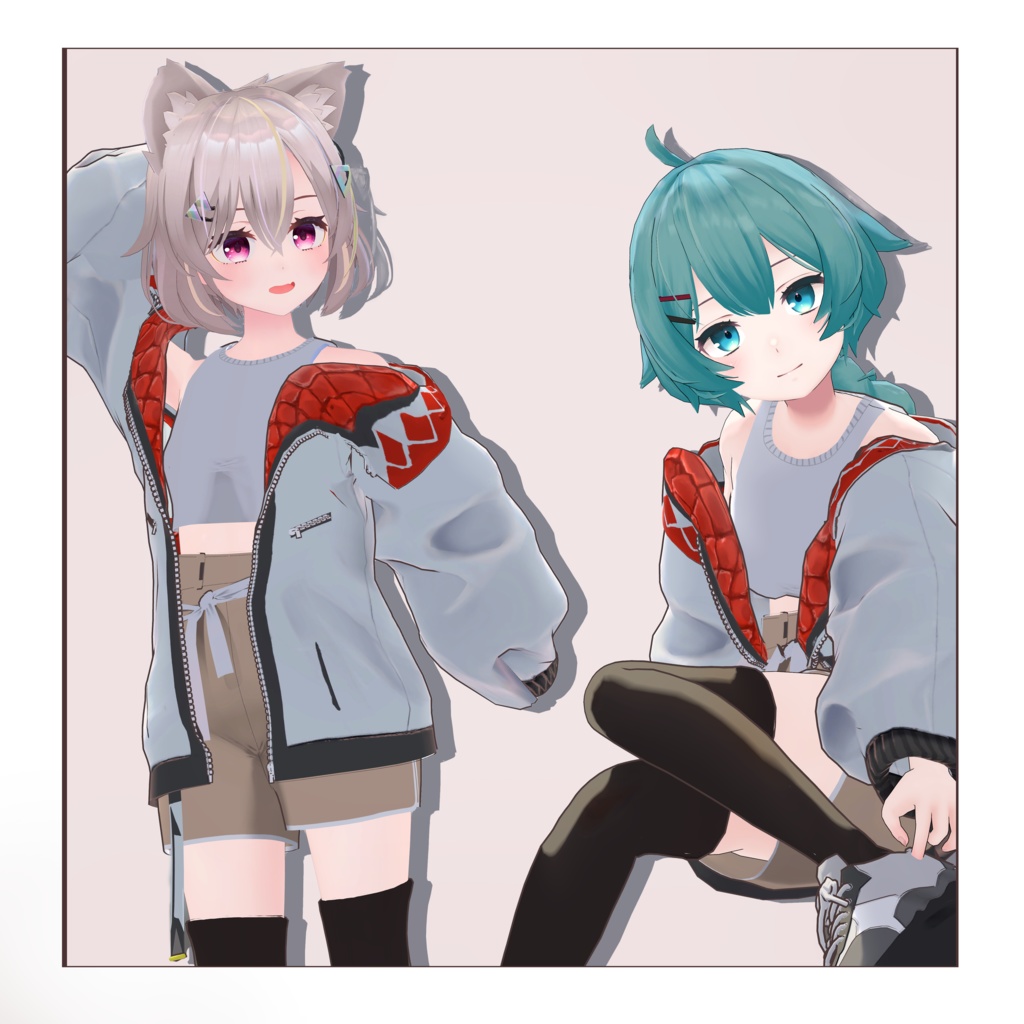 【VRChat】【4アバター対応衣装】だぼだぼじゃけっと