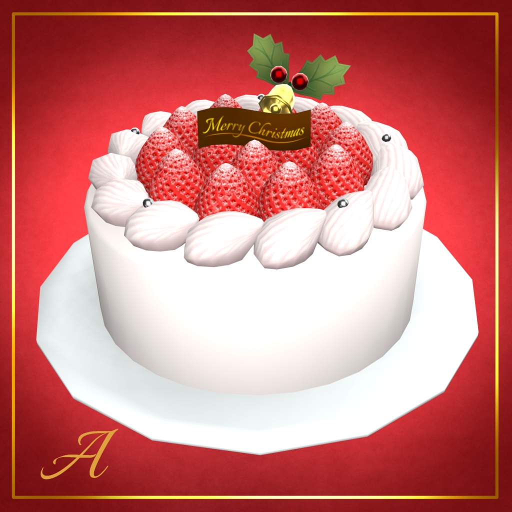 オリジナル3Dアセット【クリスマスケーキ】