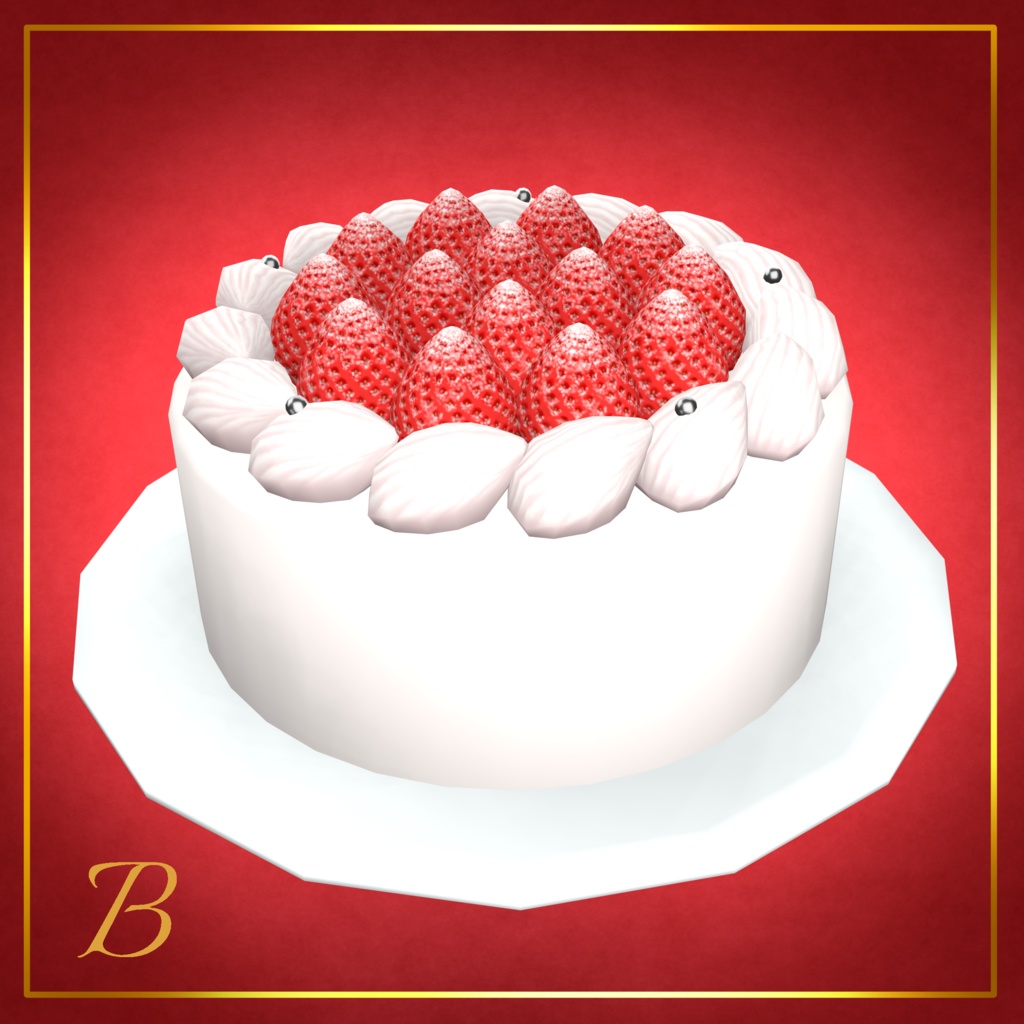 オリジナル3Dアセット【クリスマスケーキ】