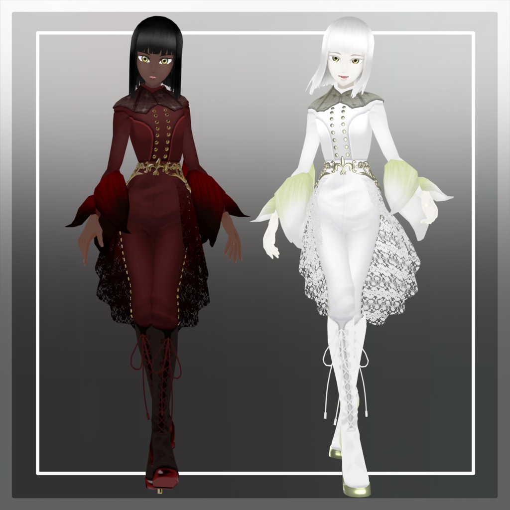 オリジナル3Dアバター【ChocolateLily&WhiteLily】