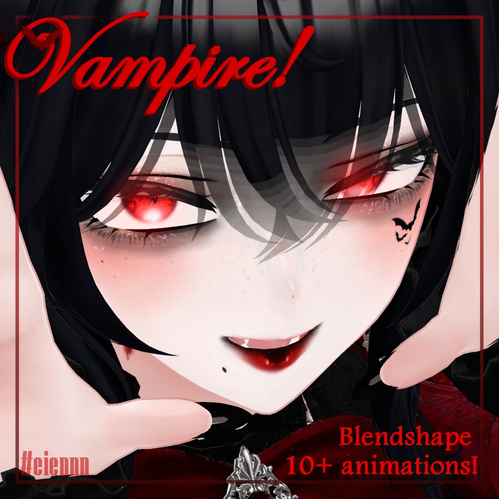 VRC 森羅 (Shinra) Vampire! ブレンドシェイプ (Blendshape & 10+ Animations)