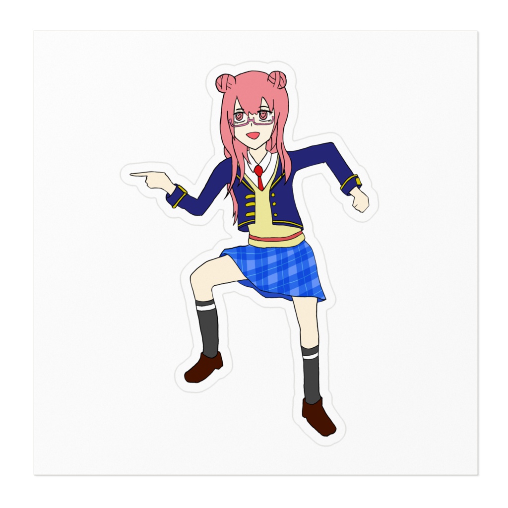 現場を指差し確認するまつこちゃんステッカー