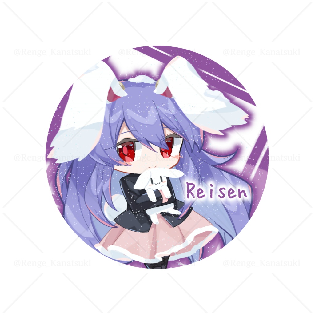 【冬毛もふカル】雪ラメ缶バッジ 鈴仙・優曇華院・イナバ