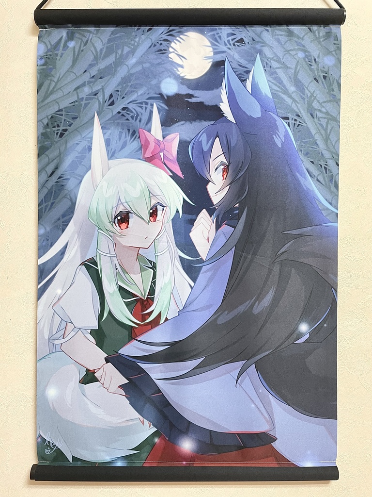 【竹林もふカル】A2タペストリー もふもふ月下美人