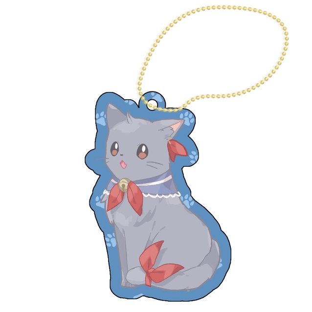 【もこけーねは猫の国】マスコットのアクリルバッジクリップ