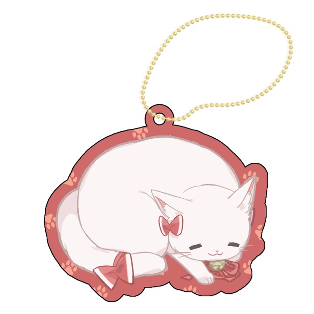 【もこけーねは猫の国】マスコットのアクリルバッジクリップ