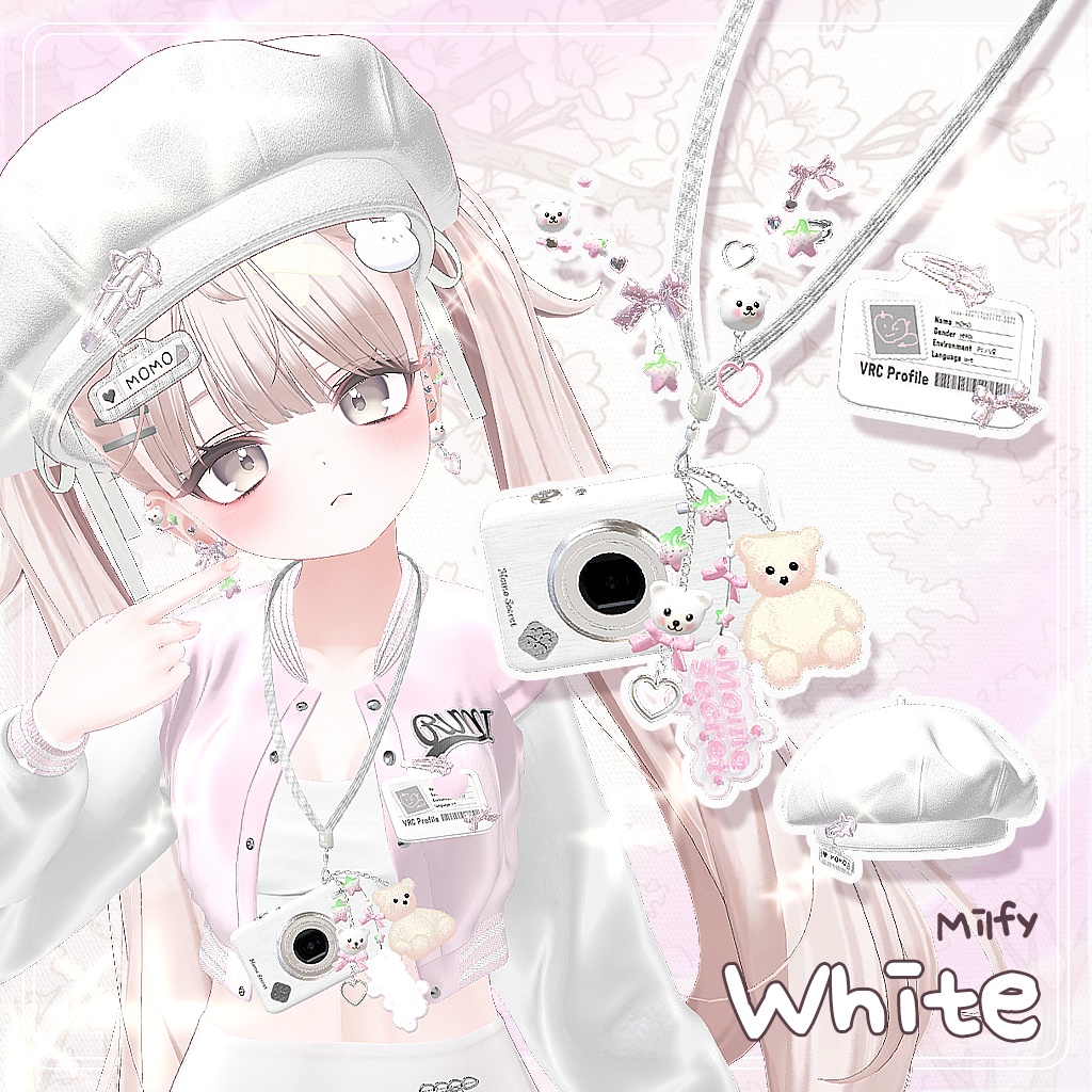 【無料FREE】【SALE 50%】Spring School Accessory Set 【全6色 / 名札改変OK / キーリング&ピンON・OFF】
