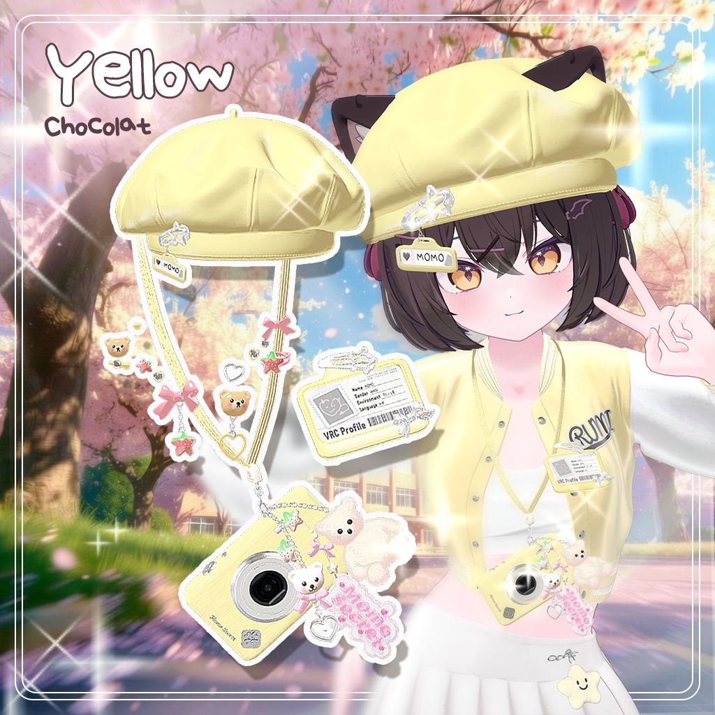 【無料FREE】【SALE 50%】Spring School Accessory Set 【全6色 / 名札改変OK / キーリング&ピンON・OFF】
