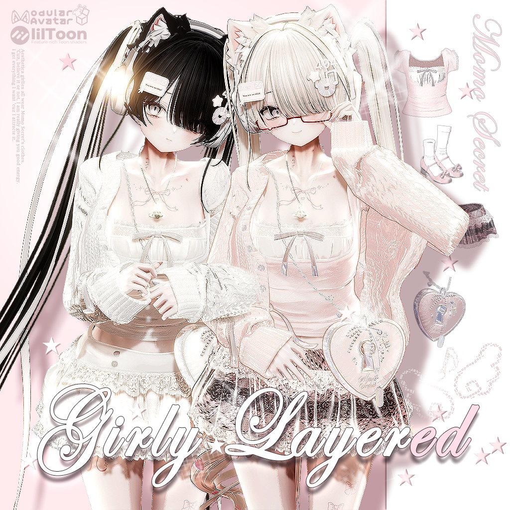 【24時間限定 790円 / 12アバター対応】 Girly Layered Look 18 colors💗