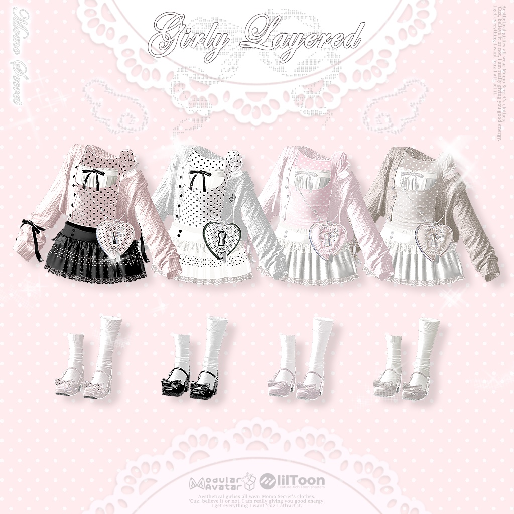【OPENSALE‼️ / 12アバター対応】 Girly Layered Look 18 colors💗