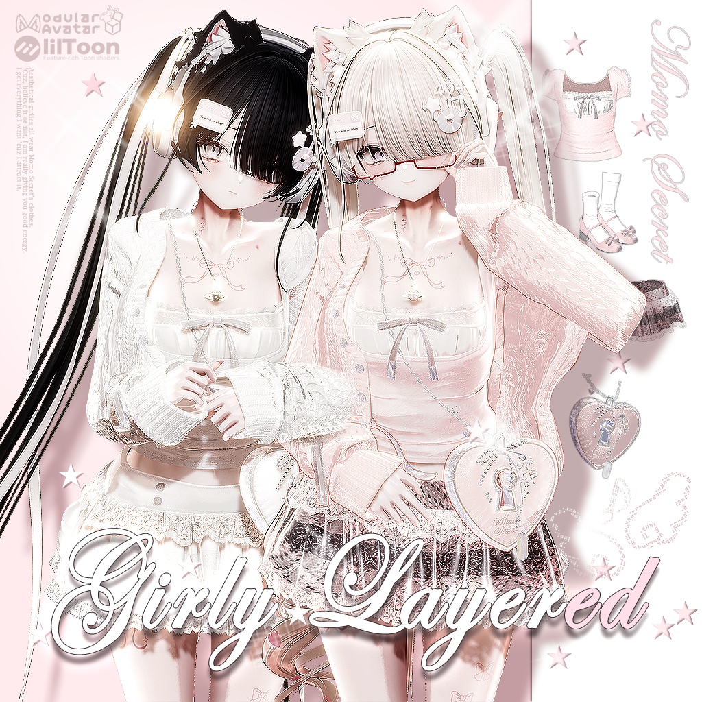 【24時間限定 790円 / 12アバター対応】 Girly Layered Look 18 colors💗