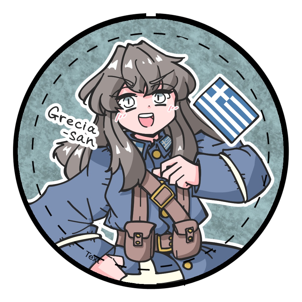 もんどす缶バッジ/ギリシャさん