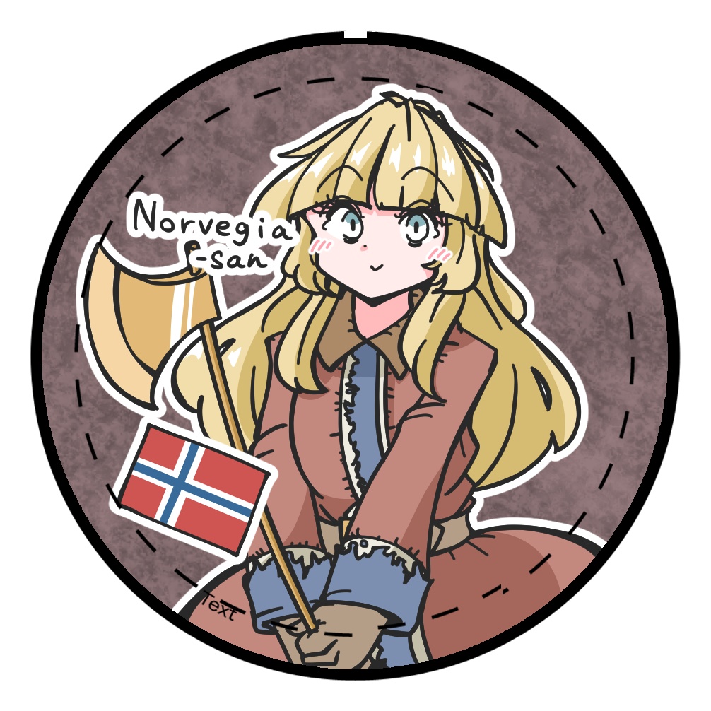 もんどす缶バッジ/ノルウェーさん