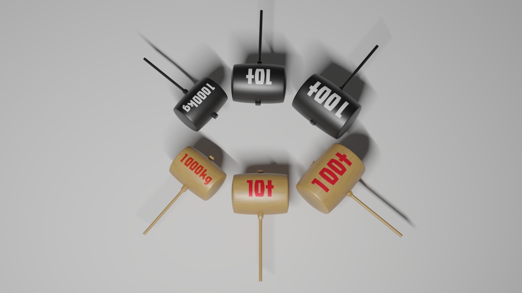 100tハンマーセット3Dモデル