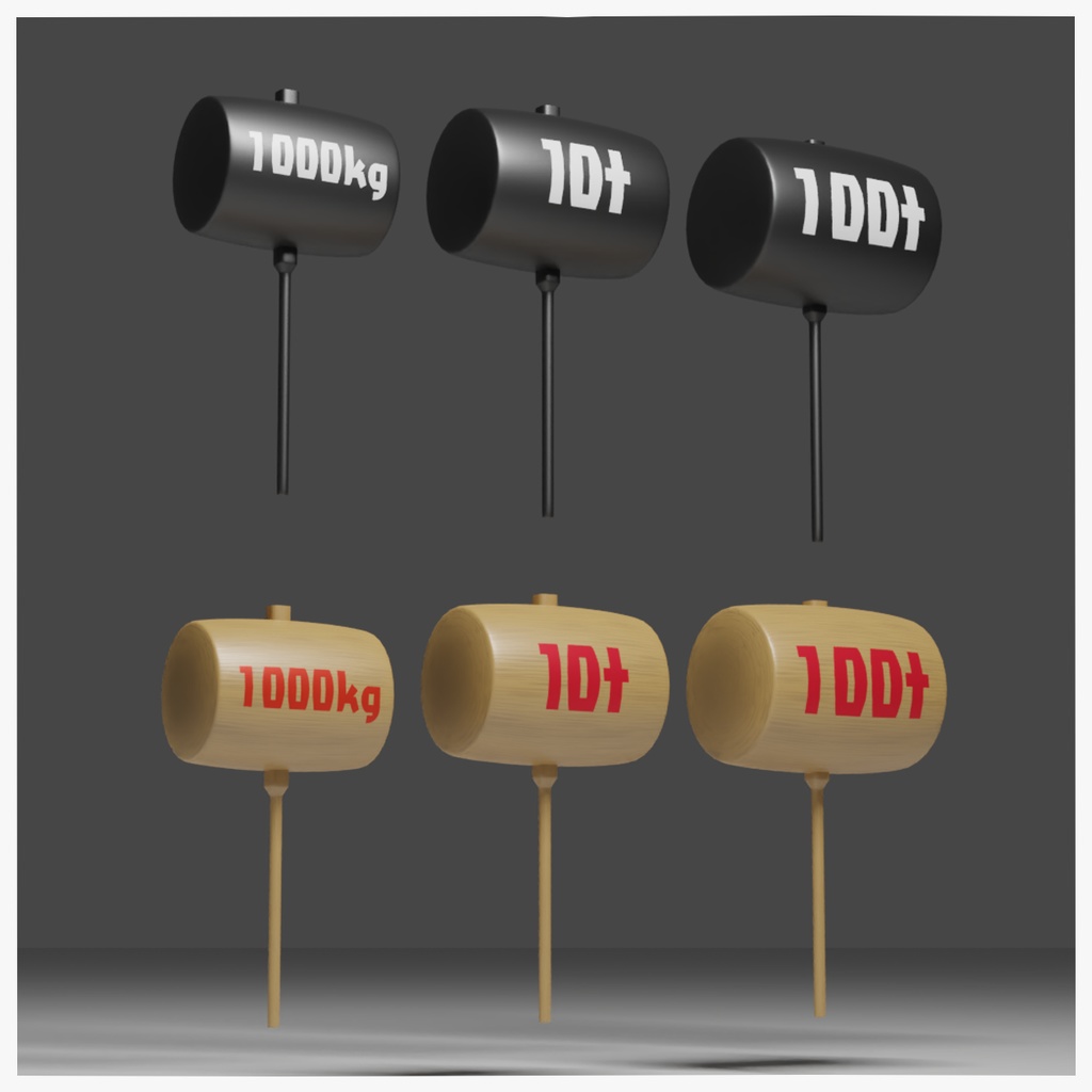 100tハンマーセット3Dモデル