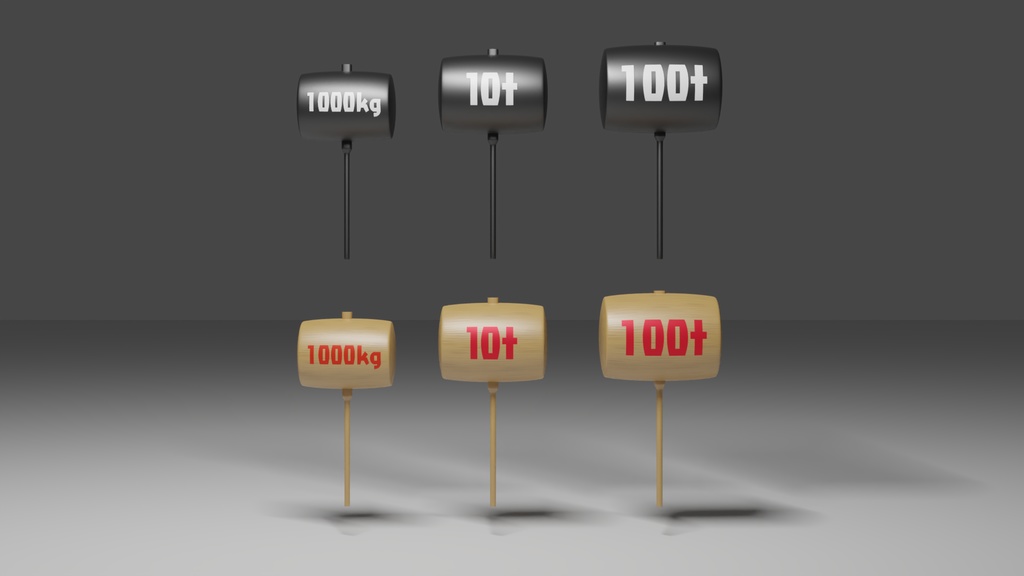 100tハンマーセット3Dモデル