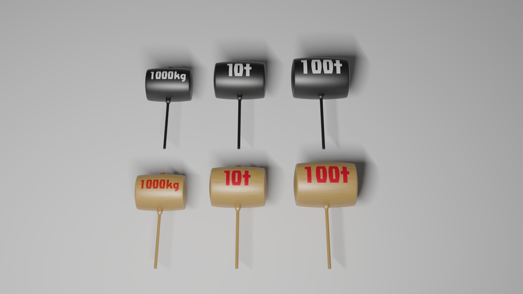 100tハンマーセット3Dモデル