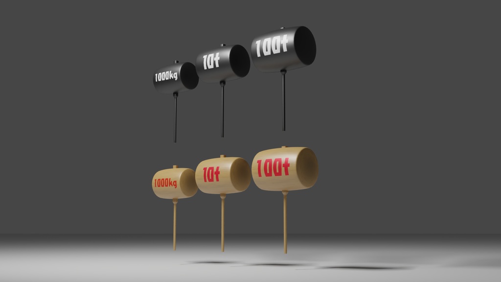 100tハンマーセット3Dモデル