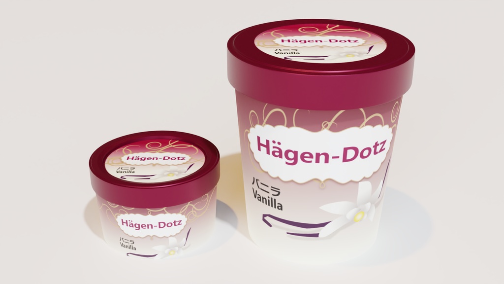 ハーゲンダッツ風アイス3Dモデル