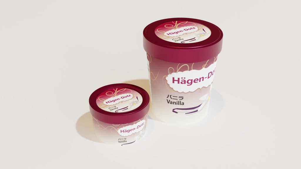 ハーゲンダッツ風アイス3Dモデル