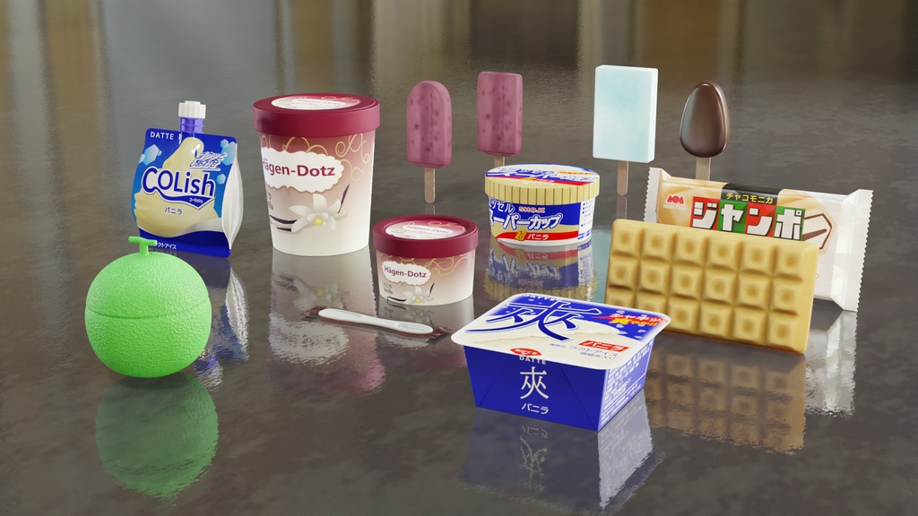 アイスクリーム3Dモデルセット