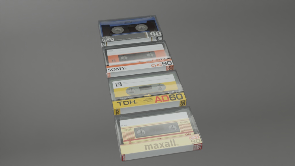 カセットテープ4種　3Dモデル　その4