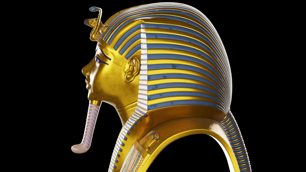 ツタンカーメン黄金のマスク 3Dモデル