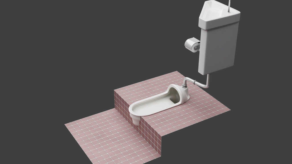 和式便器Bタイプ 3Dモデル