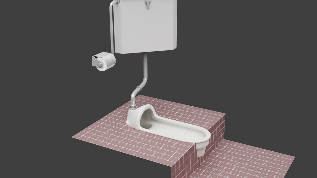 和式便器Bタイプ 3Dモデル