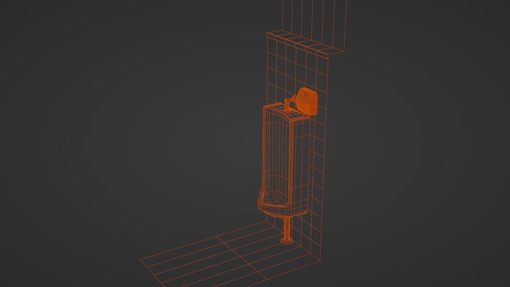 小便器Aタイプ 3Dモデル