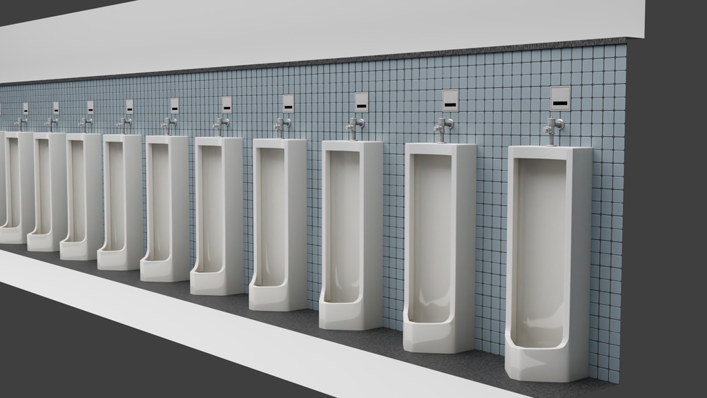 小便器Bタイプ 3Dモデル