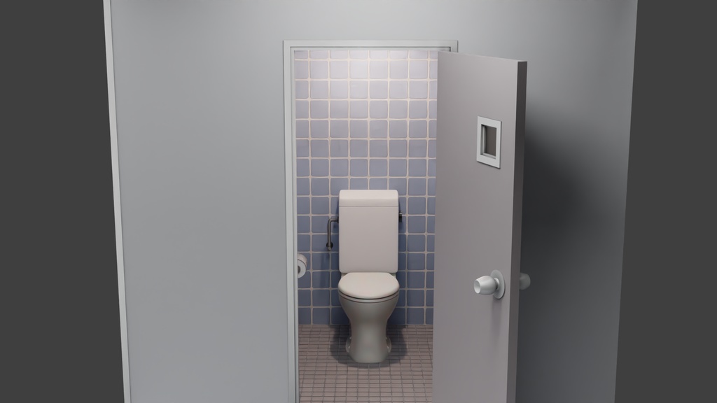 トイレ個室(施設) 3Dモデル