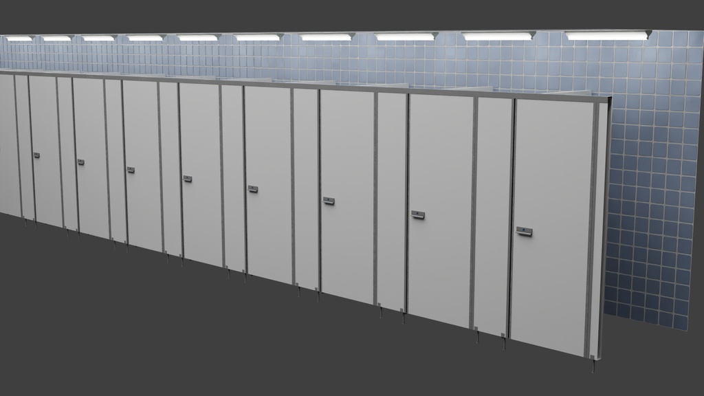 トイレ個室(公衆) 3Dモデル