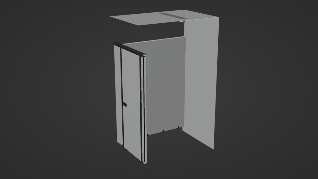 トイレ個室(公衆) 3Dモデル