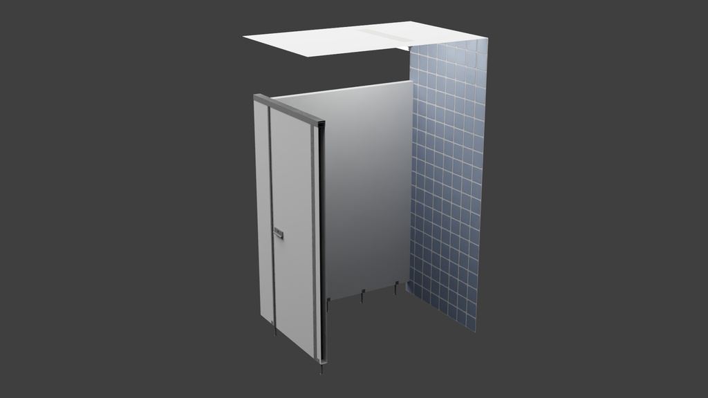 トイレ個室(公衆) 3Dモデル