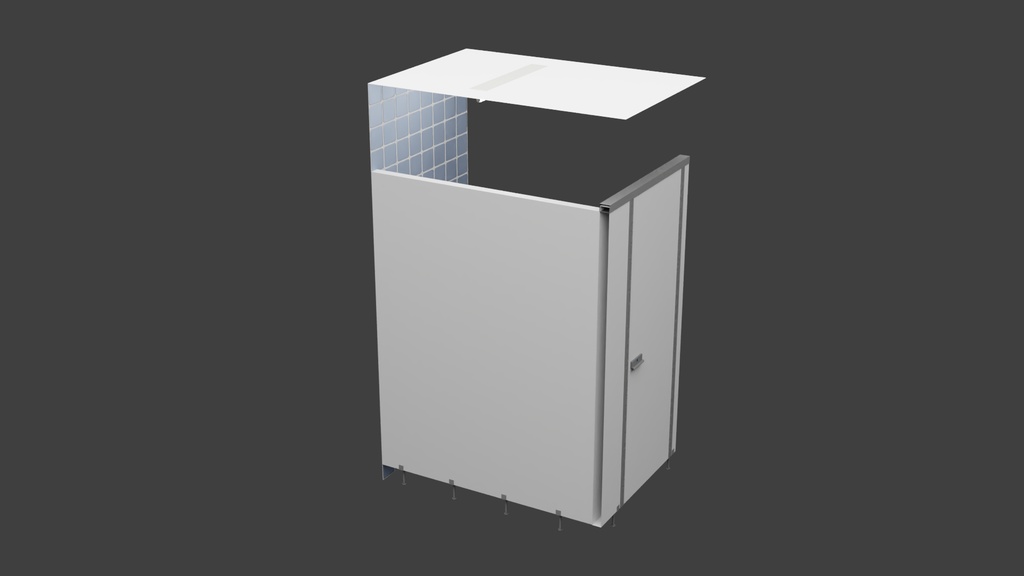 トイレ個室(公衆) 3Dモデル