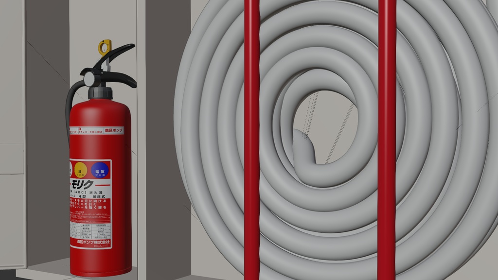 消火栓(白B) 3Dモデル