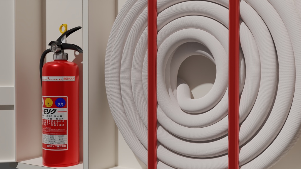 消火栓(白B) 3Dモデル