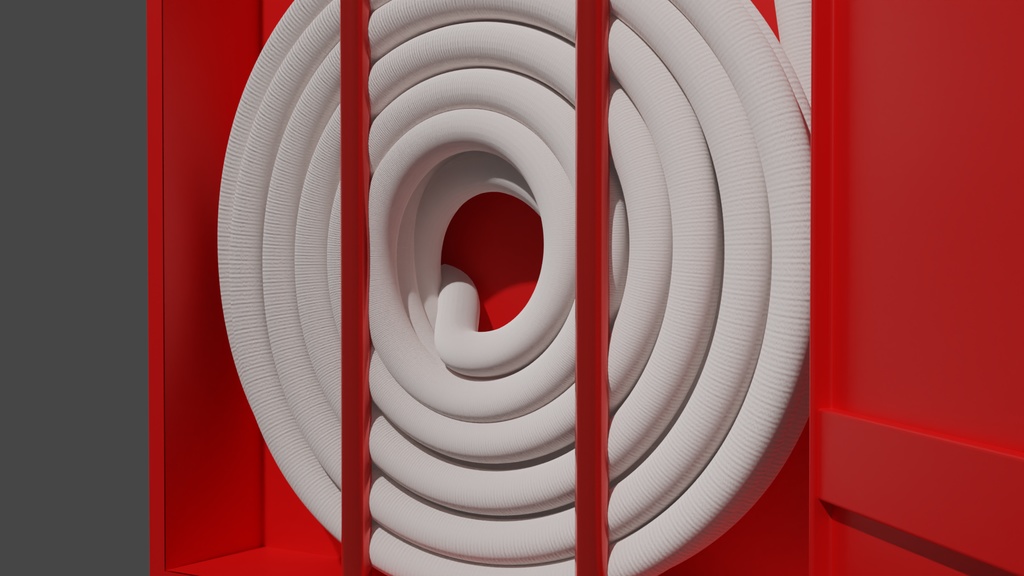 消火栓(赤A) 3Dモデル