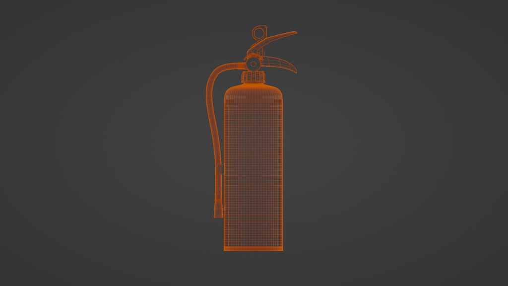 消火器(箱付き) 3Dモデル