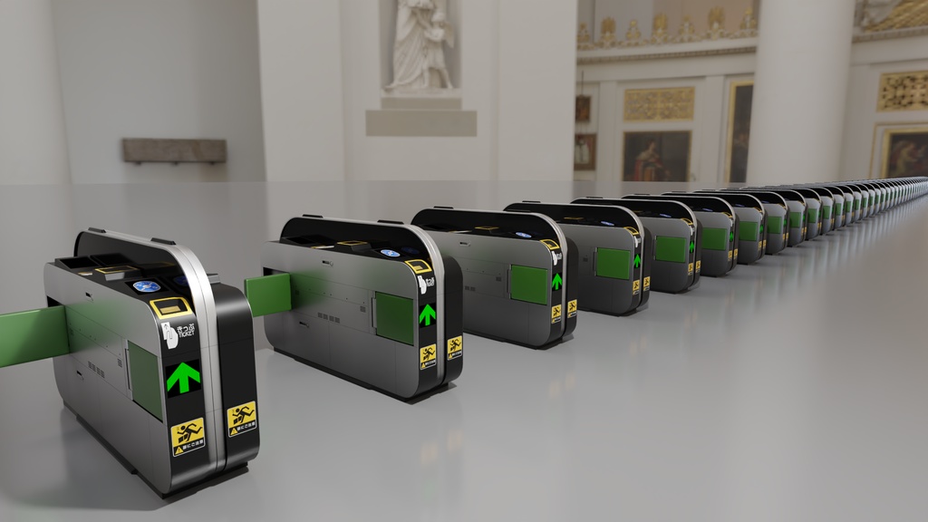 自動改札機 3Dモデル