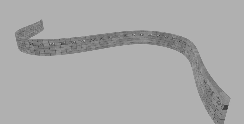 ブロック塀 3Dモデル