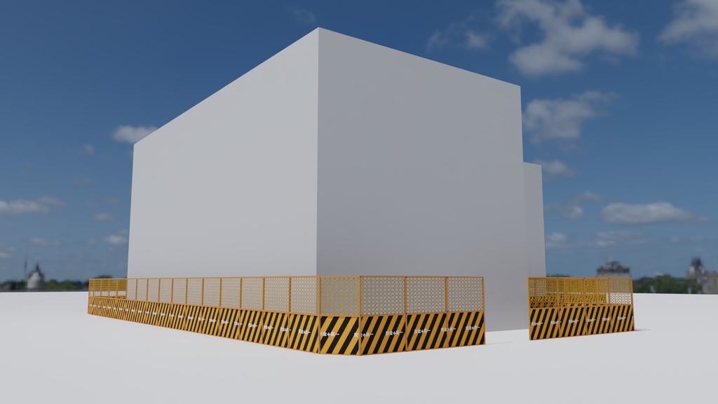 工事現場用フェンス 3Dモデル